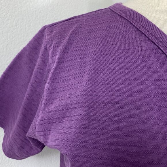 REI Cotton Purple Button Front Textured Top Shirt Medium Short Sleeves Sporty - Picture 4 of 11